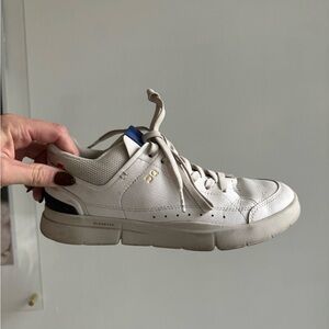 On Running White and Blue Sneakers